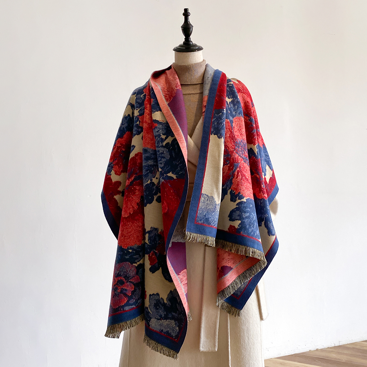Écharpe en Faux cachemire épais et chaud pour femme, couverture luxueuse à la mode, à motifs, hiver
