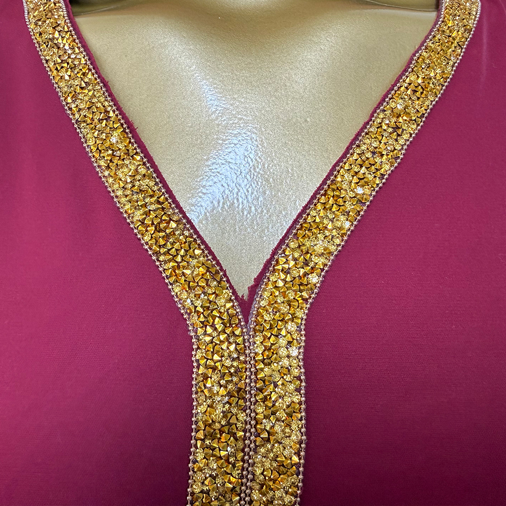 Robe Abaya 2026 Été Élégante pour Femmes Musulmanes, Manches 3/4, Col en V, Polyester, Bleu Jaune Vert, Robes Longues, Mode Musulmane Abaya