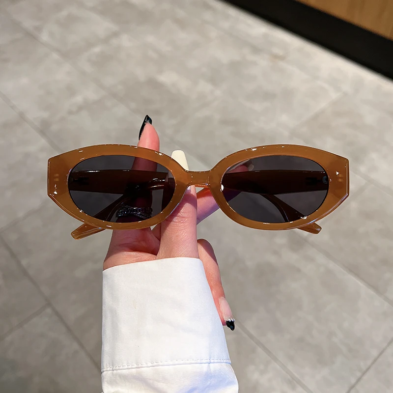 Lunettes de soleil ovales Vintage pour femmes, mode rétro, nouvelle marque de luxe tendance de styliste UV400, lunettes pour dames