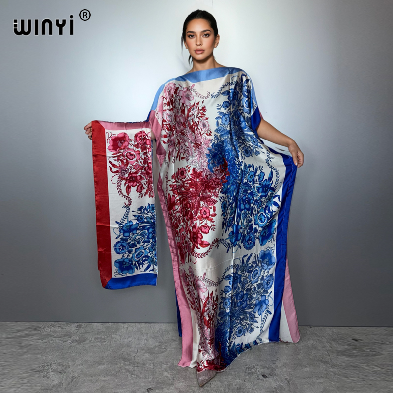 Robe bohème africaine d'été WINYI pour femme, abaya, robe de soirée de luxe de Dubaï, kaftan, robe maxi élégante, couvre-plage