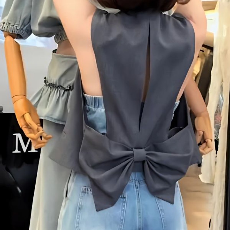 Gilet sans manches gris simple et tendance pour femme, style Y2K, col en V, boutonnage simple, hauts Mujer, nouvelle collection été 2026, vestes amples