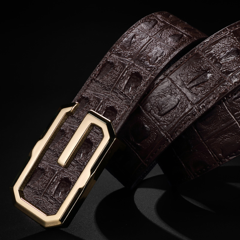 Ceinture g en cuir véritable pour homme, accessoire de luxe, de bonne qualité, classique, gris, décontracté
