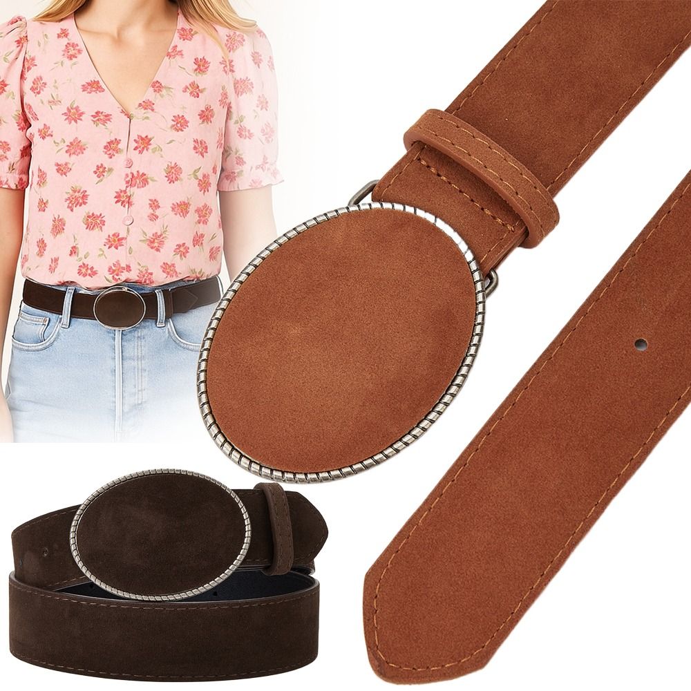 Ceinture en cuir suédé pour femmes, Design de luxe à la mode, Maillard rétro Business, ceinture large décontractée Y2k