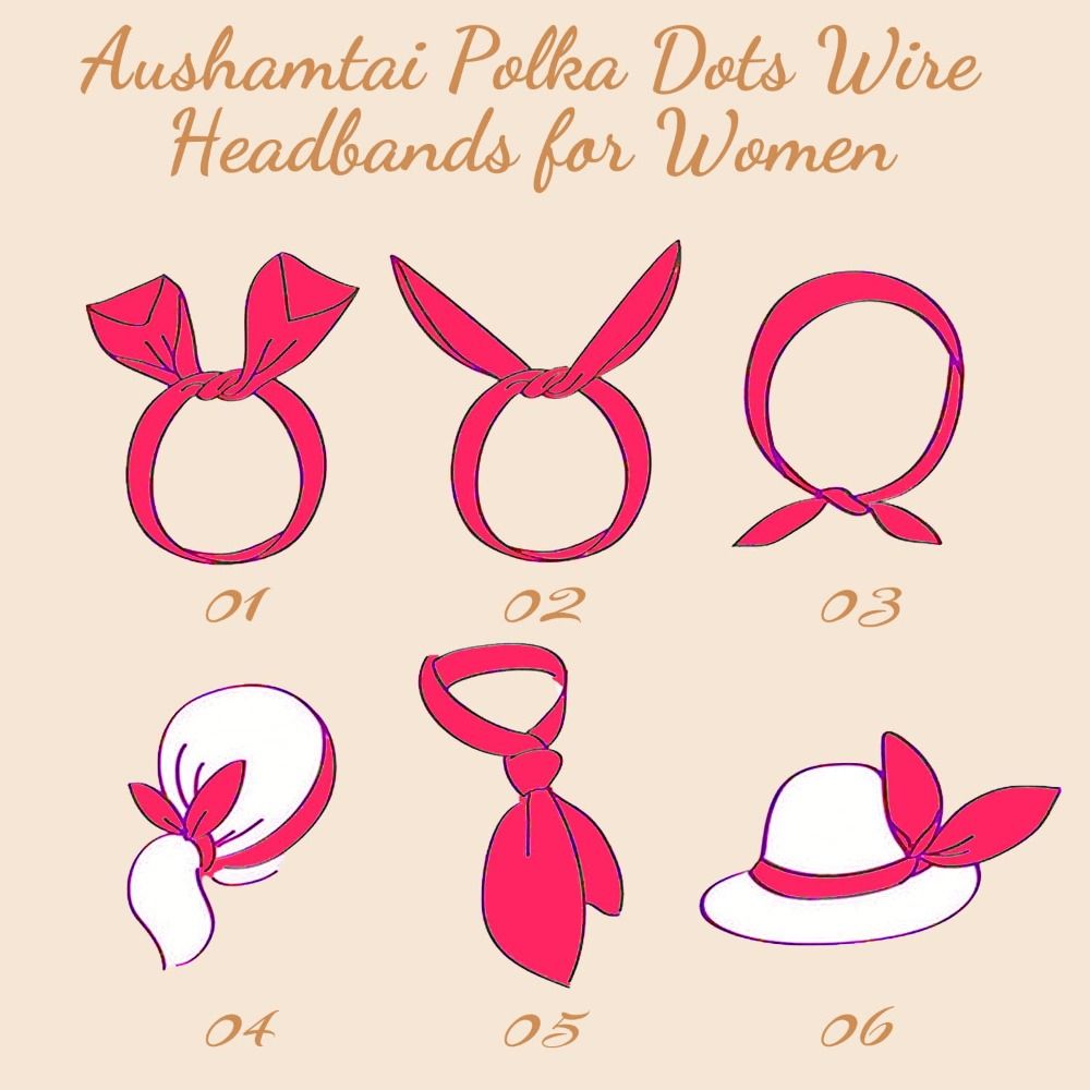 2 pièces mode à pois Bandana bandeau arc large bandeau de cheveux dame foulard accessoires de cheveux