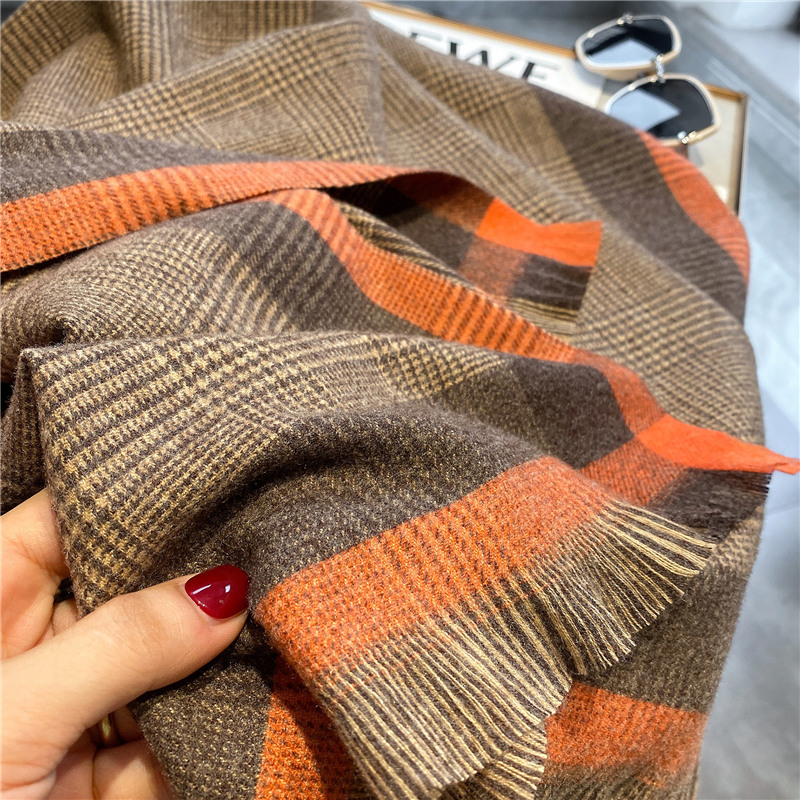 Marque de luxe hiver Plaid femmes cachemire écharpe châles chauds et enveloppes épais laine Pashmina femme couverture foulards