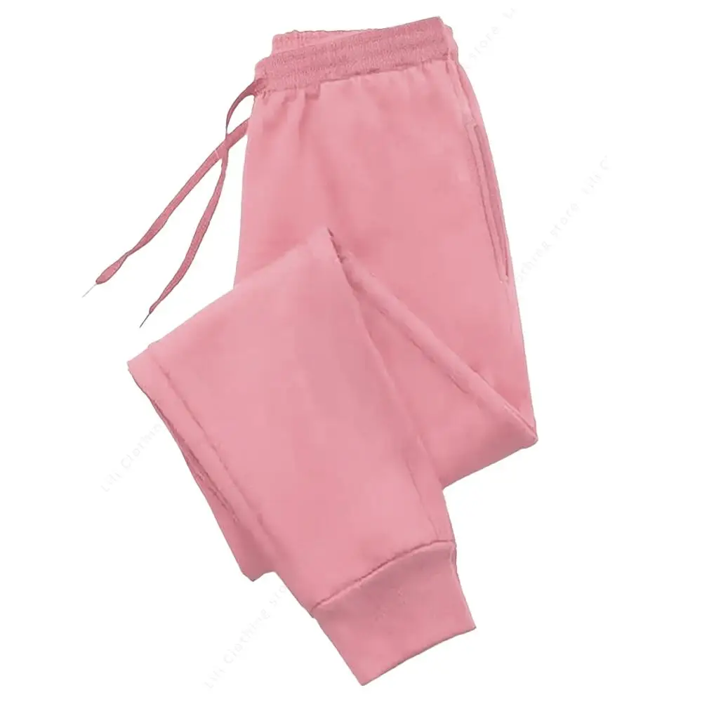 Pantalon de jogging basique en molleton pour femme – Rose, noir, camel – Idéal printemps-automne