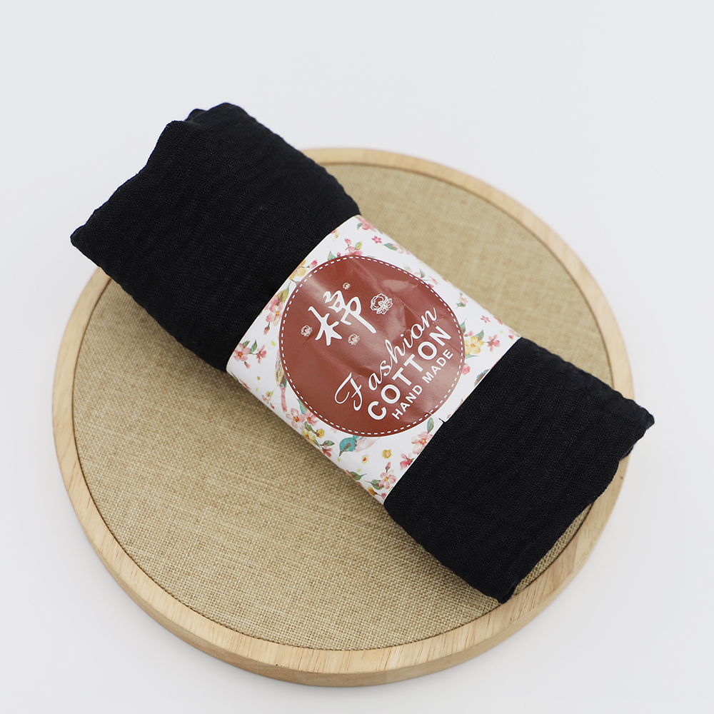 Foulard carré musulman 90*90cm en coton froissé, hijab doux, châle, bandeau, écharpe pour femmes, bandana, turban, foulard islamique.