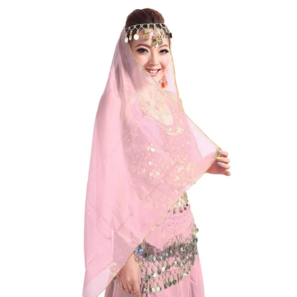 Écharpe de danse du ventre en mousseline de soie de 150 cm, couleur unie, bandeau de danse indienne, coiffe pour femme, costumes de spectacle