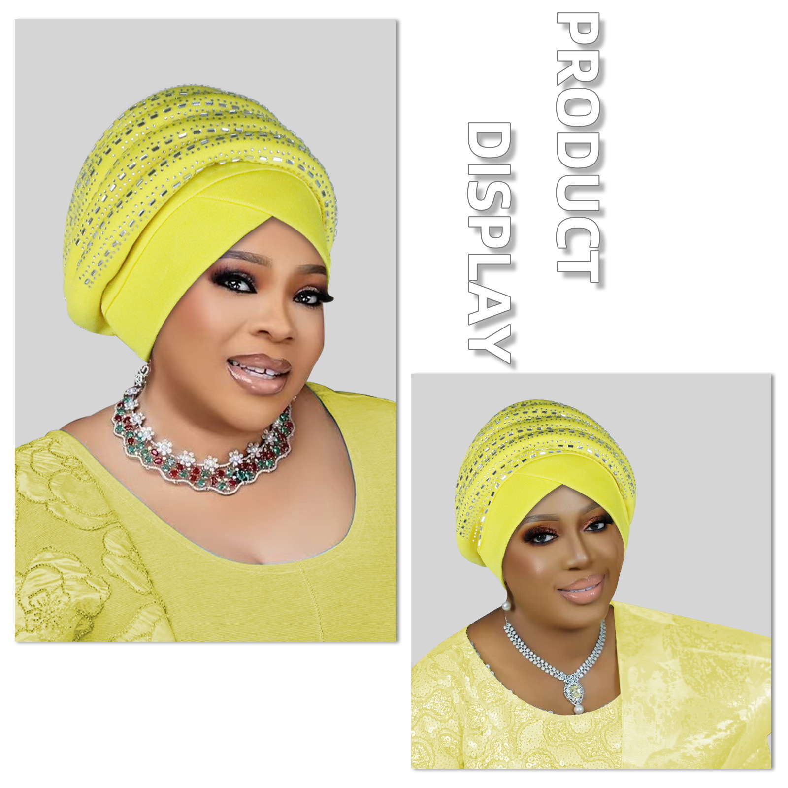 Couvre-chef africain Auto Gele nigérian pour femmes, chapeaux musulmans, turban, hijab, noué, diamants, mode, mariage, sauna, fête