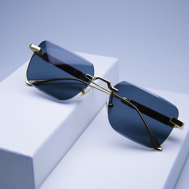Lunettes de soleil sans monture, rectangulaires, tendance, populaires, pour femmes et hommes, lunettes de soleil carrées pour femmes et hommes, pour les voyages d'été, Oculos