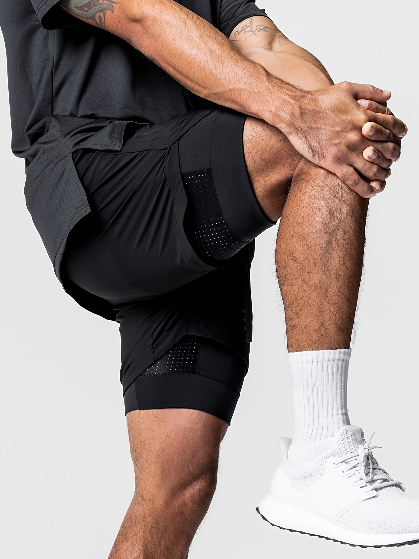 Objectifs de sport pour hommes, double couche, séchage rapide quart, basket-ball élastique, équipement d'entraînement de course, fitness pour squat profond
