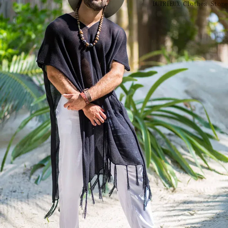 Vêtements de protection solaire de plage décontractés pour hommes, style bohème, châles College de vacances, adaptés aux cardigans pour hommes, de tous les éléments
