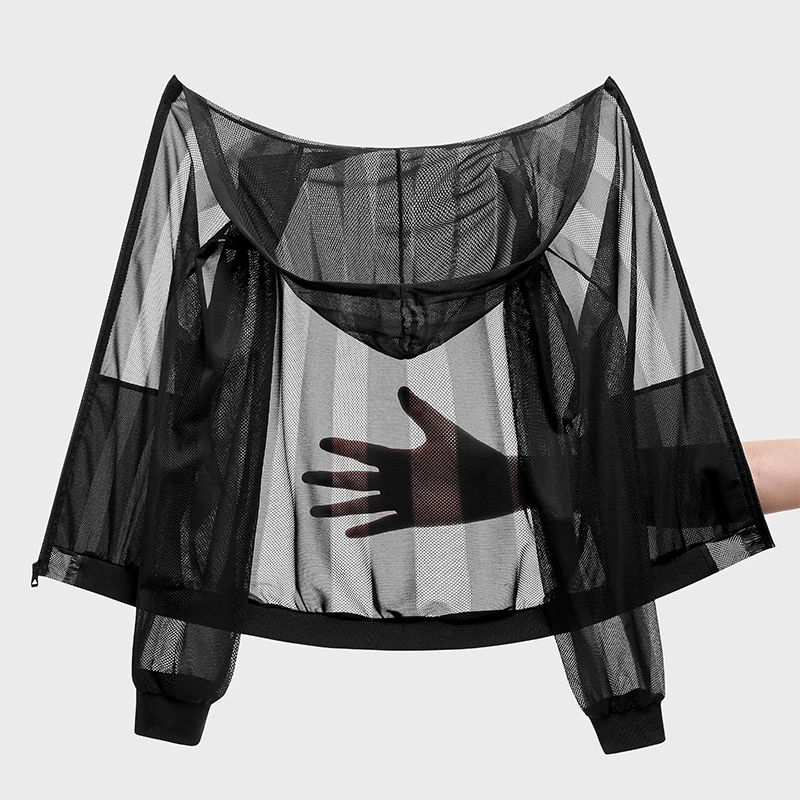 Vêtements de Protection solaire d'été pour hommes, léger et respirant, veste à capuche en soie glacée à séchage rapide, manteau d'extérieur Anti-ultraviolet