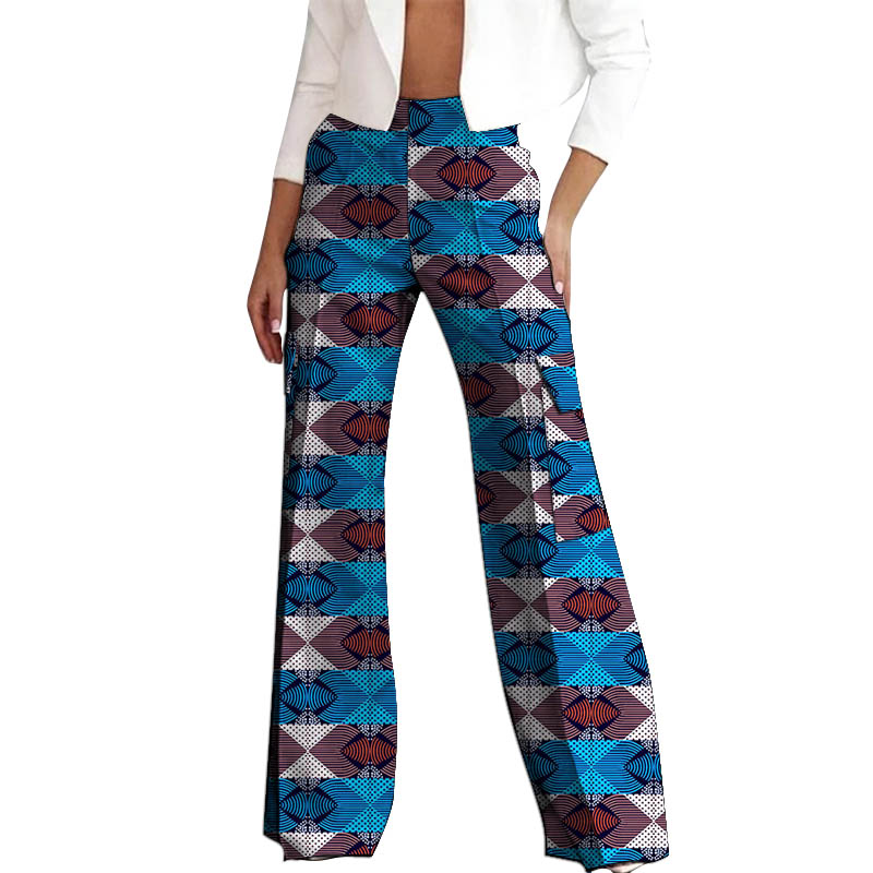 Pantalon Cargo pour femmes, Design Original, Couture africaine, sur mesure, taille haute, imprimé Ankara, bas à cloche