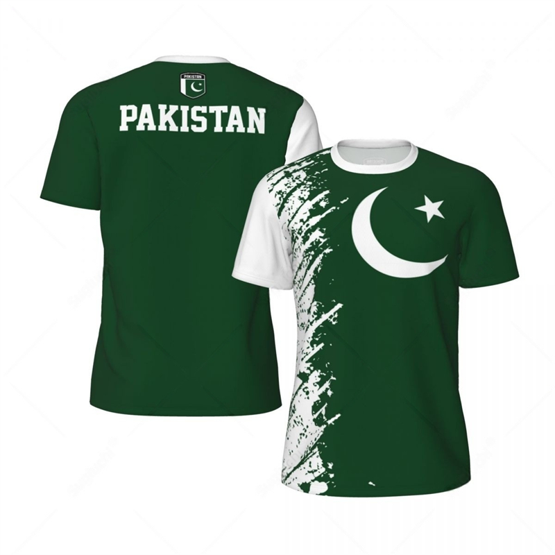 T-shirt de football Pakistan Feel pour hommes, maillot imprimé 3D, emblème national, t-shirts respirants à séchage rapide, t-shirts décontractés, mode estivale