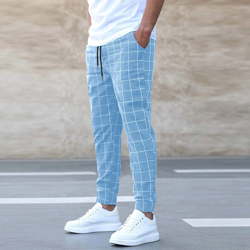 Pantalon Imprimé à Carreaux pour Homme, Décontracté, à la Mode, Harajuku, Vintage, proximité, Wstring, Vêtements FjMen Assortis, Automne et Hiver