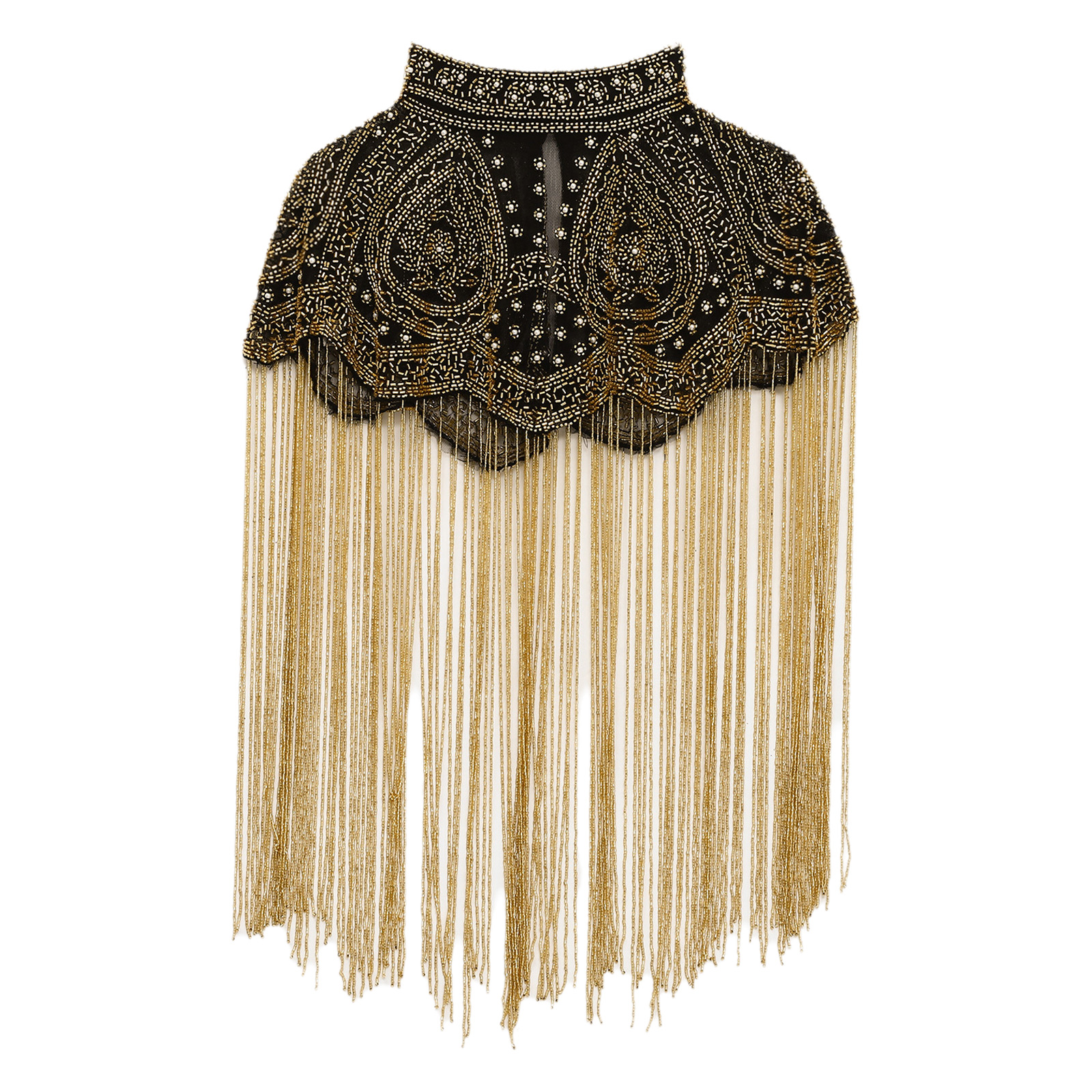 Élégante Écharpe de Soirée Années 20 pour Femme, Châle à Franges, Cape à Paillettes et Perles, Cape de Soirée Vintage à Pompons, Écharpe Flapper