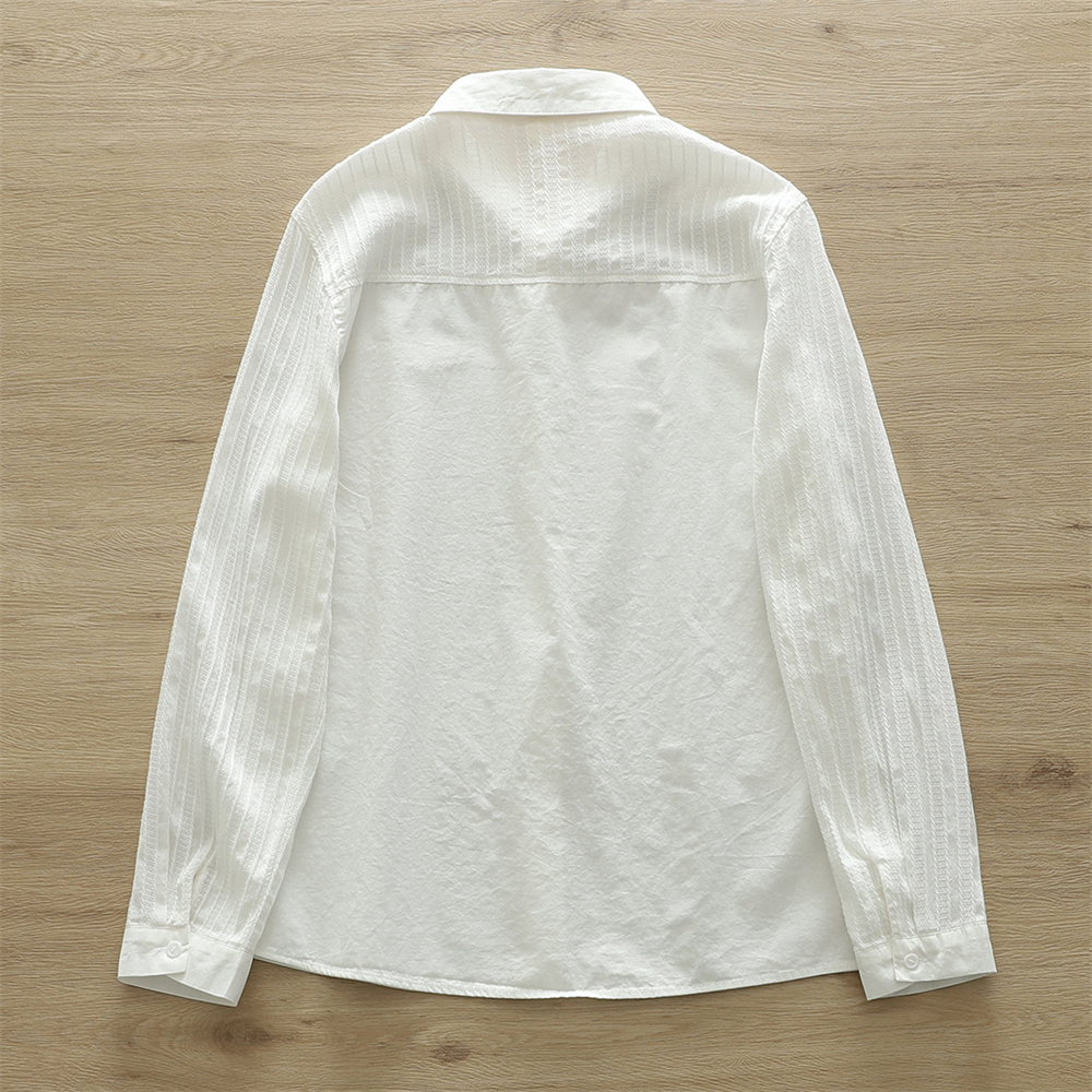 Chemisiers blancs en dentelle et patchwork pour femmes, hauts courts coréens à taille cintrée, chemise élégante à manches longues, nouvelle chemise pour femme