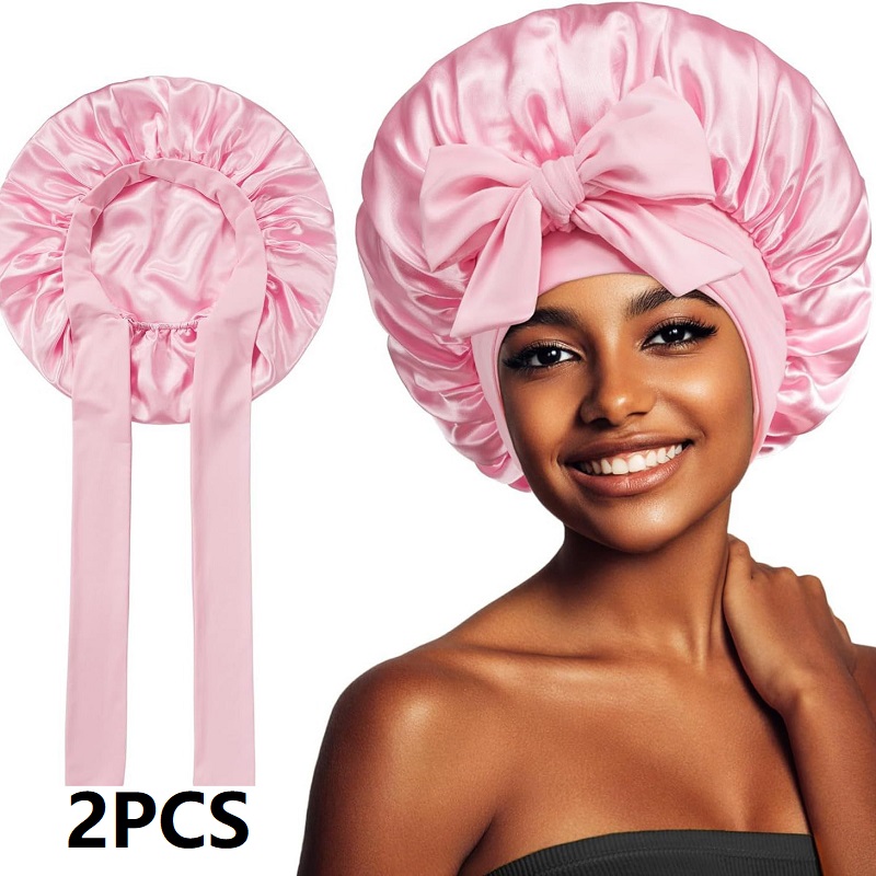 2 pièces injBonnet pour dormir injHat satin chapeau nuit satin nuit pour dormir Bonnets pour femmes DM04-2PCS
