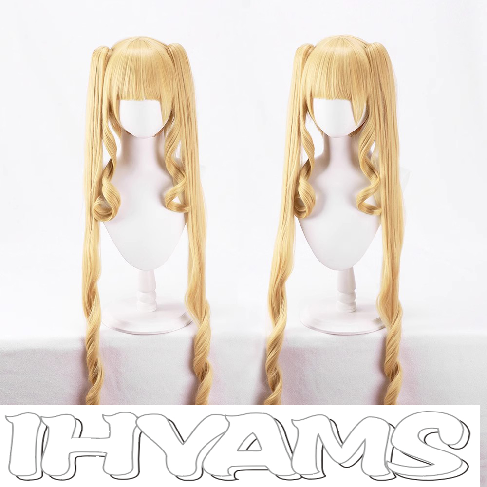 Perruques synthétiques longues bouclées dorées 100cm, perruques Cosplay Reiner Rubin, Heat 02/10/2018