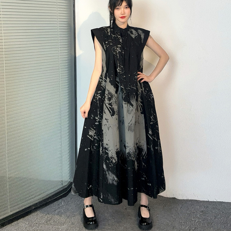 Robe imprimée vintage de style coréen pour femmes, robe d'été chic pour filles, mode chic, grande robe décontractée, nouveau, JJXD833