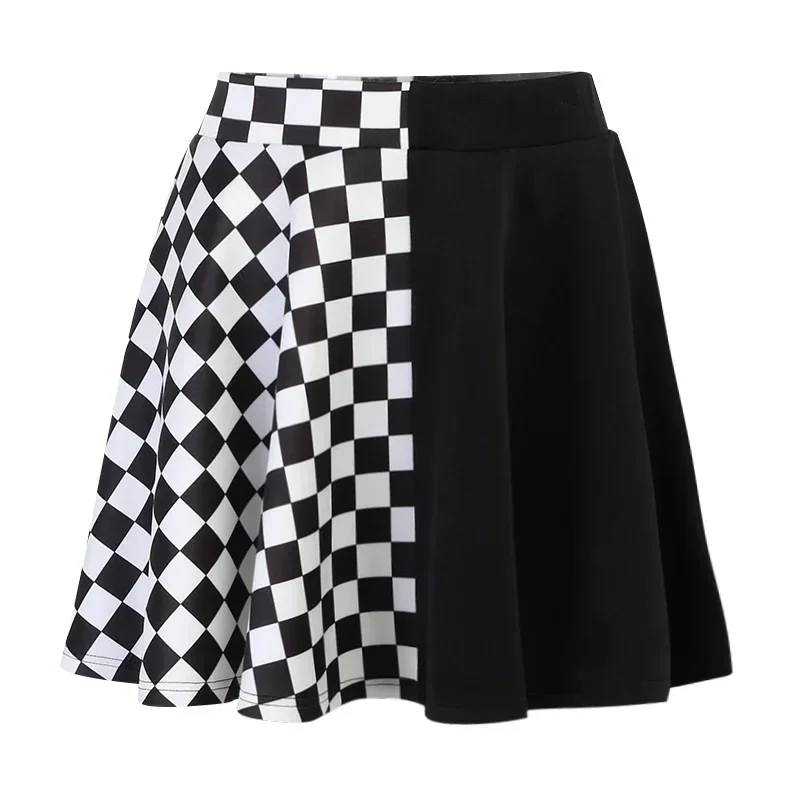 Mini Jupe Plissée à Carreaux pour Femme, Patchwork, Gothique, Sexy, Harajuku, Mode Punk, Esthétique, Été, Taille Haute, 2021