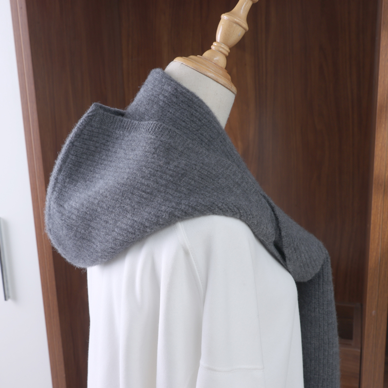 100% laine tricoté écharpe châle pour femmes hiver doux chaud mode à capuche faux col solide multifonctionnel cou plus chaud foulards