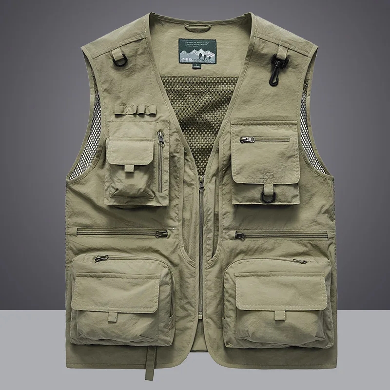 Gilet d'été décontracté pour hommes, grande taille 6XL, pantalon de travail sans manches, gilet multi-poches, veste de travail tactique pour hommes
