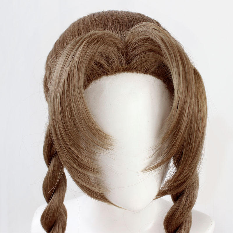 Perruque Aerith Gainsborough FF VII 7 Remake Cosplay tresse brune cheveux synthétiques longs résistants à la chaleur Costume d'halloween + bonnet de perruque gratuit