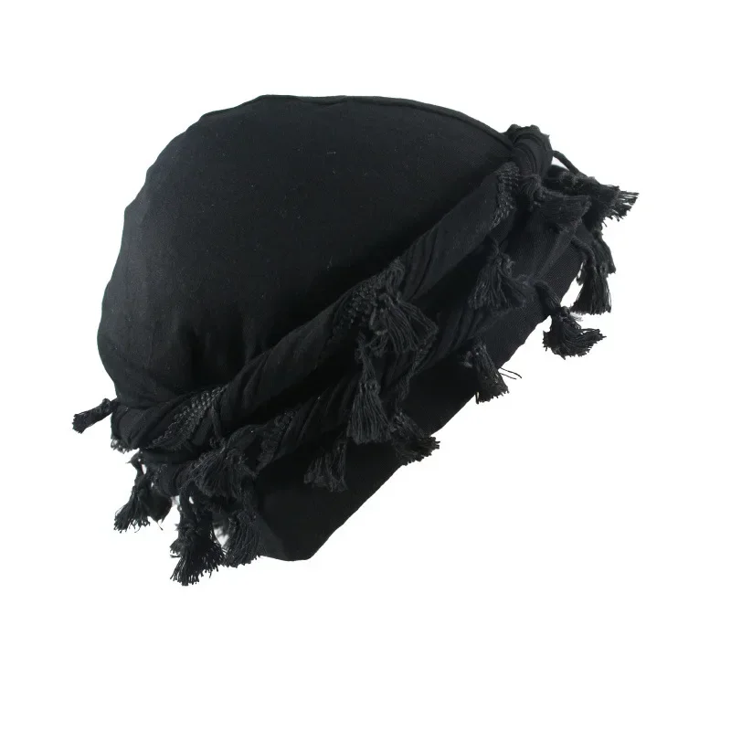 Hommes chapeau Punk bavure garniture queue torsadée frange coton Bandana chapeau Hop Turban chapeaux tête enveloppement bonnet couleur unie Docker chapeau 2024