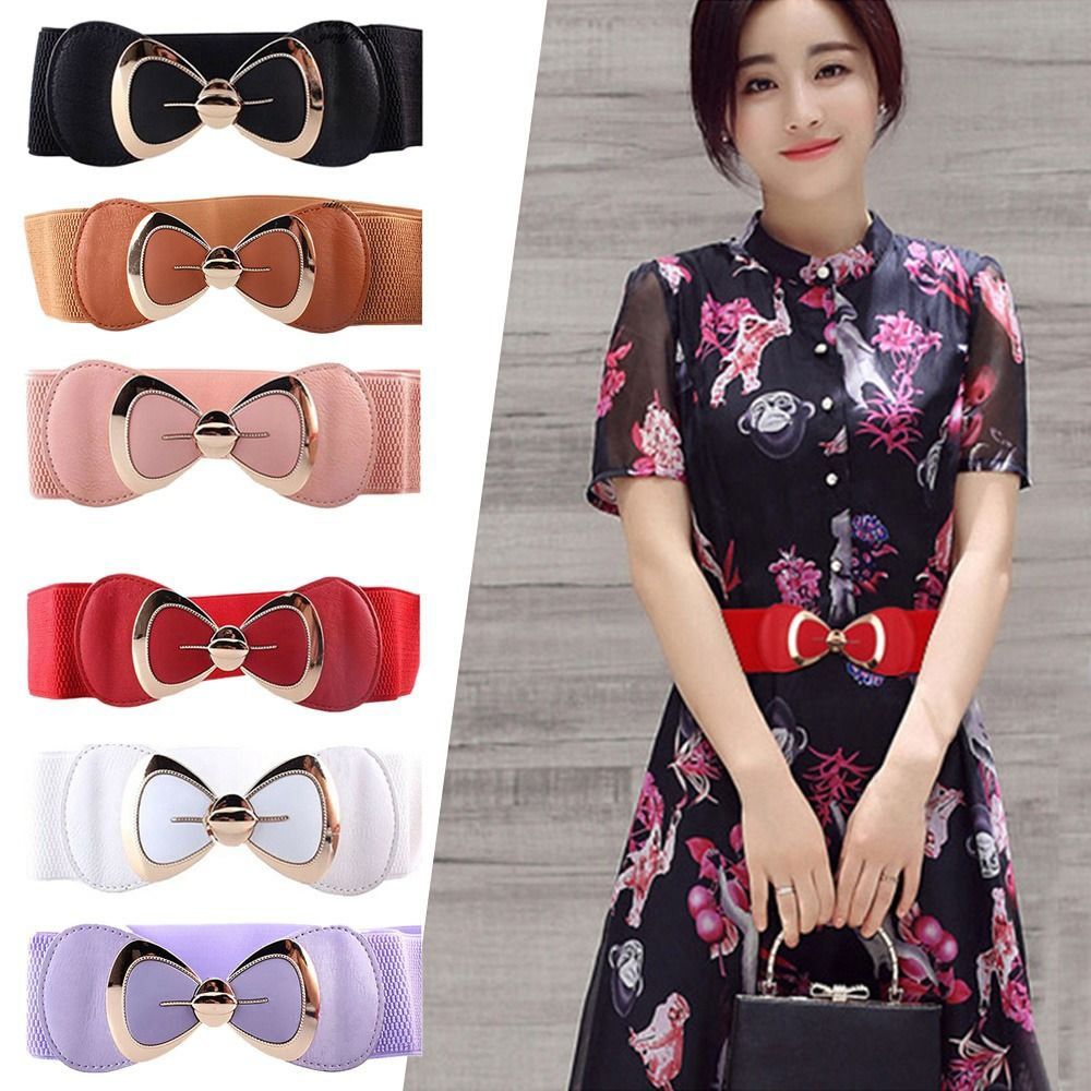 Ceinture large élastique pour femme, boucles avec nœuds, extensible, ceinture pour femme, jean habillé