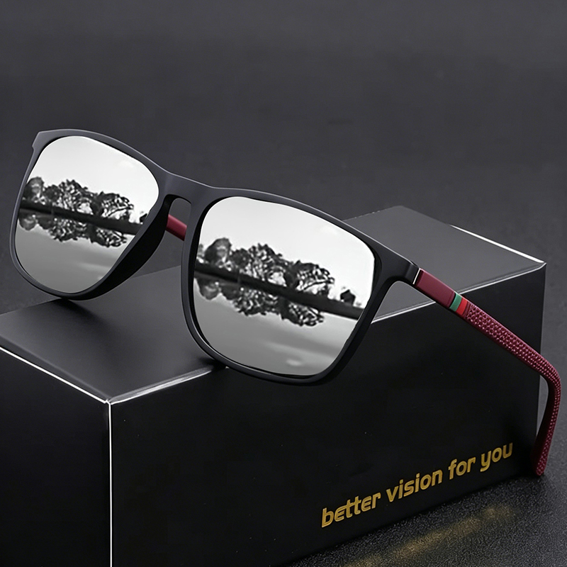Lunettes carrées vintage tendance, idéales pour la conduite et les vacances, également un cadeau idéal.