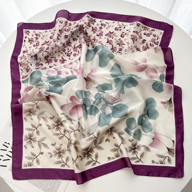 Écharpe carrée tendance en satin doux imitation soie pour femme, foulard de luxe, bandana, hijab, châle élégant pour la plage