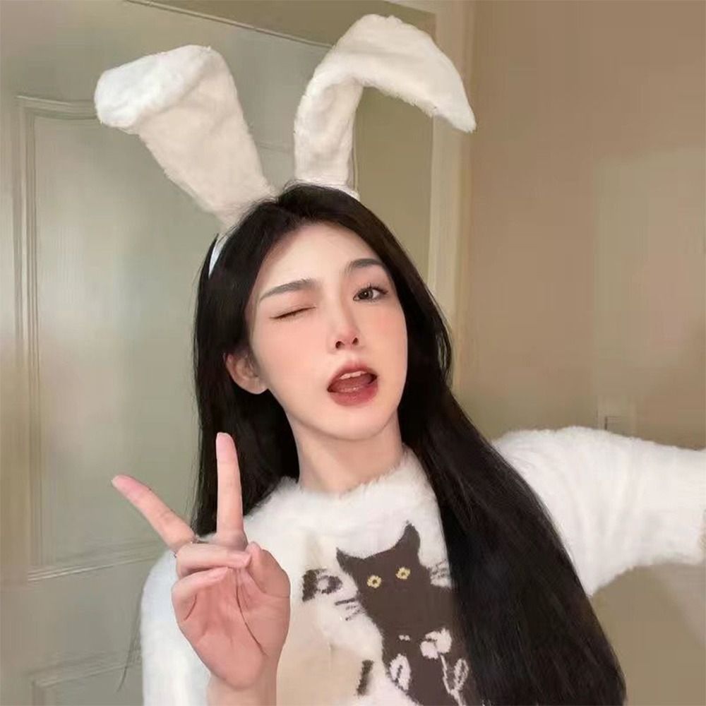 Serre-têtes en peluche douce avec oreilles de lapin, accessoires de coiffure pour cosplay de lapin, bandeaux mignons pour filles, accessoires photo, coiffures de fête, accessoires capillaires