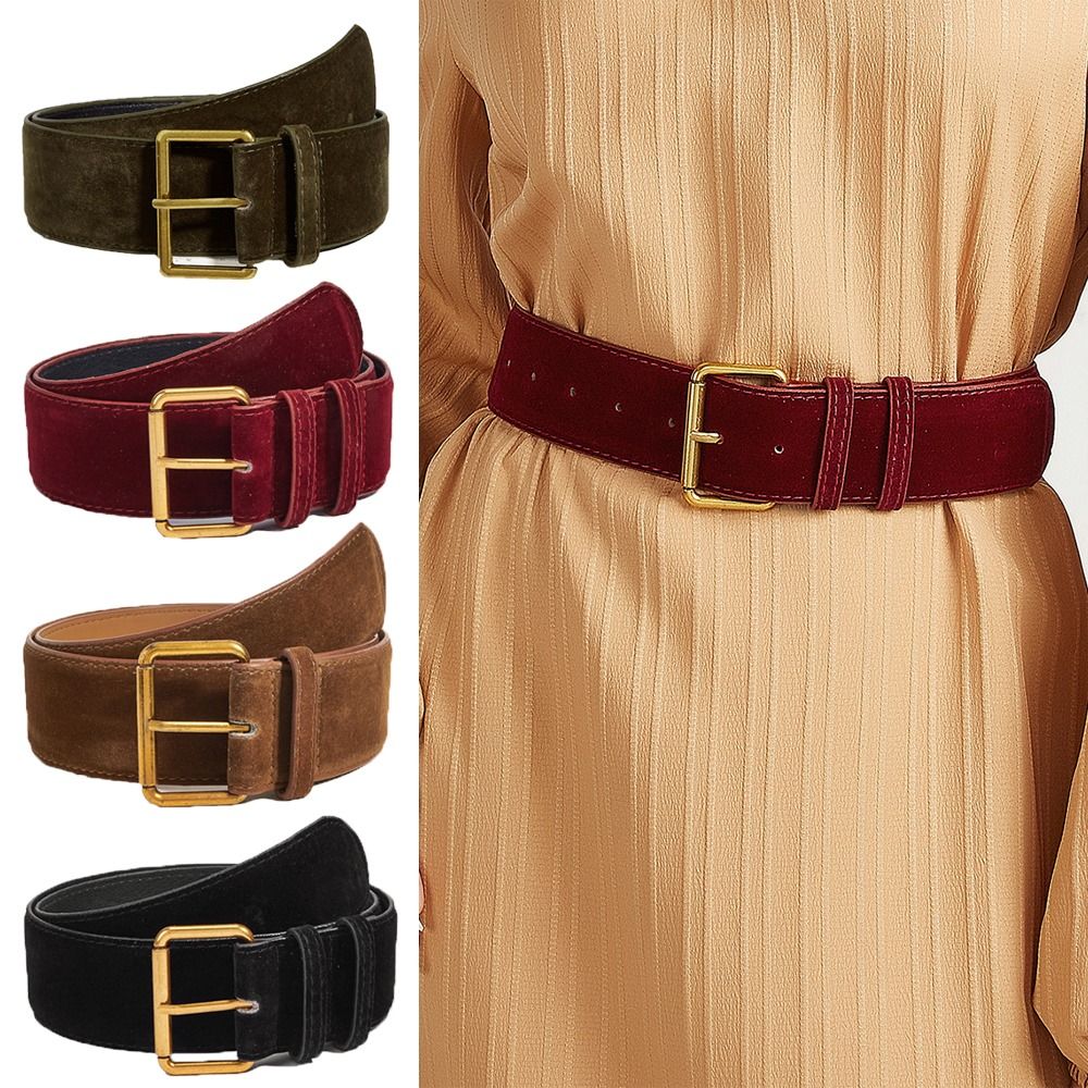 Femmes mode luxe Design daim cuir large ceinture à la mode décontracté boucle ardillon ceinture et polyvalent pantalon robe ceintures cadeaux
