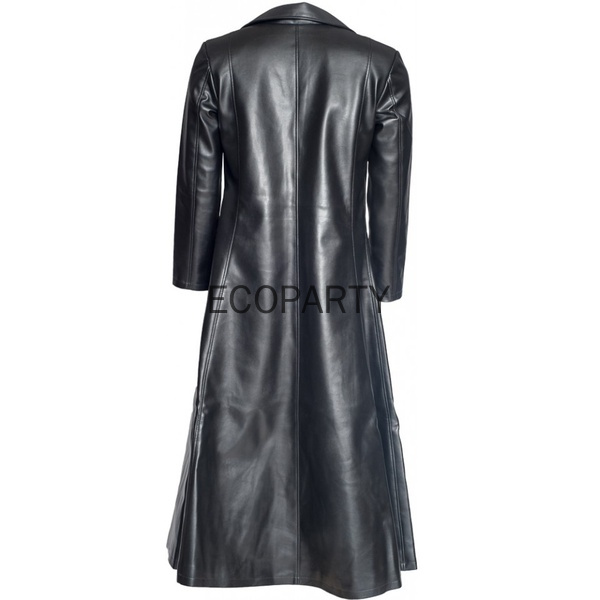 Manteau long en cuir noir pour femme, veste Goth Vampire, manteau Dark Knight Cool Cape, revers gothique, punk, hiver