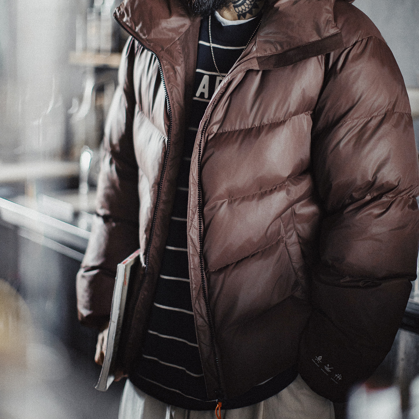 Maden Veste rembourrée en coton à capuche pour homme Manteau court matelassé imperméable coupe-vent chaud doux pour l'automne et l'hiver