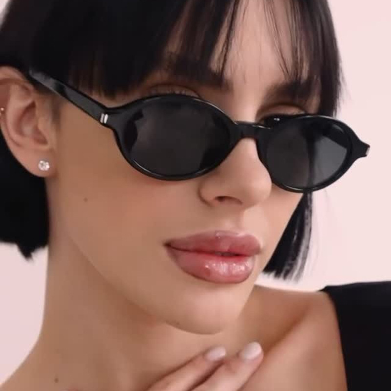 Lunettes de soleil ovales rétro simples et tendance, personnalisables avec correction de la myopie de 0 à -6.0