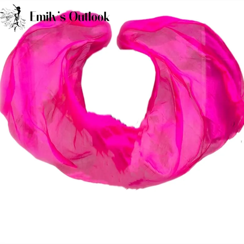 Voile de danse du ventre en soie pour filles et femmes, léger, 100% soie, fait à la main, 24 couleurs, voile de danse chinoise solide, châles de danse du ventre, enveloppes blanches