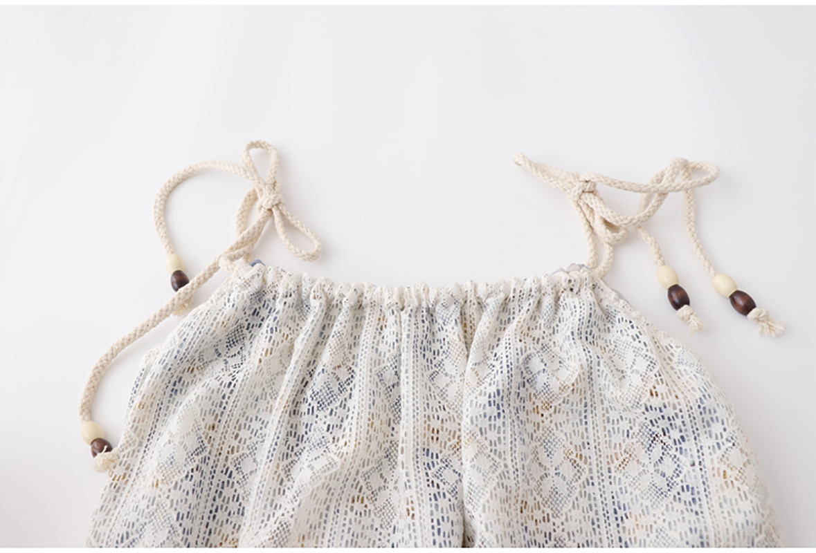 Robe d'été en dentelle pour vacances en bord de mer, nouveau Style français, glands, fleur, jupe mi-longue superposée, faux deux pièces, robe de plage