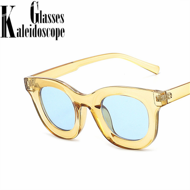 Lunettes de soleil rondes concaves pour femmes marque de mode concepteur petites lunettes de soleil hommes Vintage Hip Hop jaune bleu lunettes dame UV 400