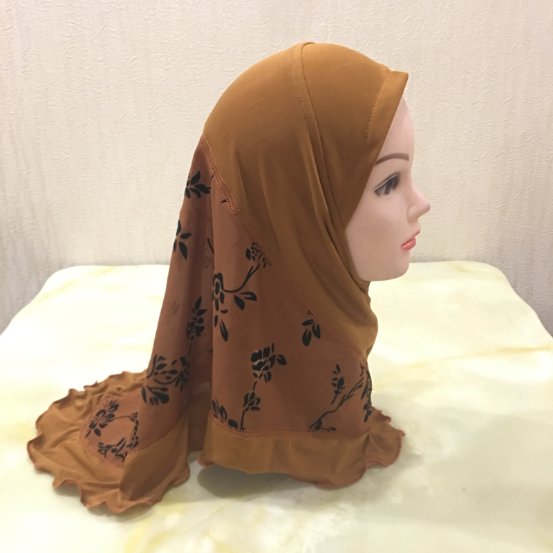 Hijab à Couverture Complète pour Petites Bol Musulmanes, Sous-Écharpe artificiel astique, Solide, Turban Islamique, Bonnet de Sauna, Châle, H091