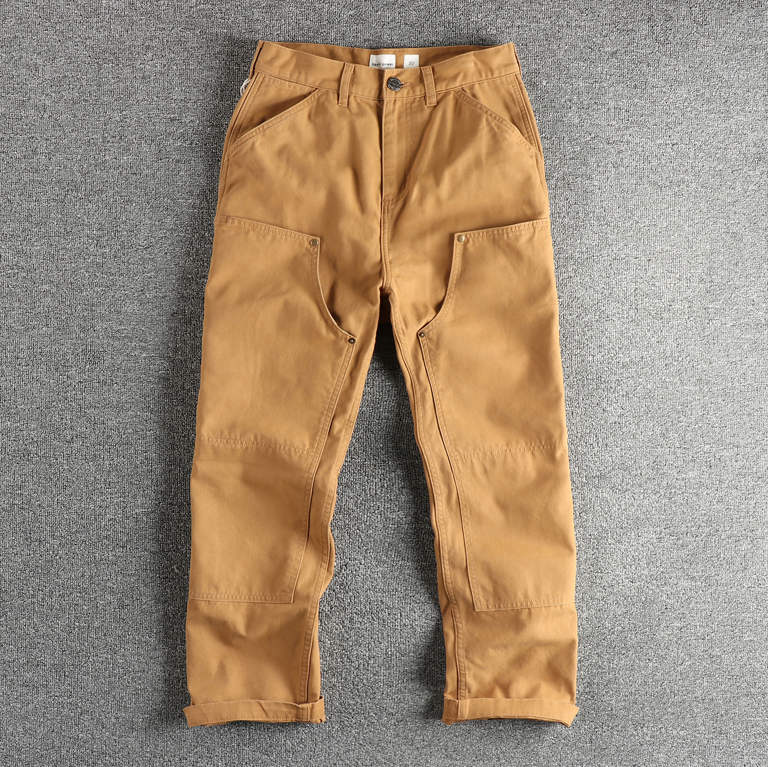 320Gsm lourd perle tissé toile hommes pantalons décontractés américain Vintage rétro tendance 100% coton épissage conception vêtements de travail pantalon
