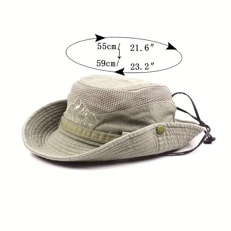 Chapeau de pêcheur en maille respirante pour homme avec protection solaire réglable pour l'été, adapté à la pêche en plein air et aux sorties à la plage