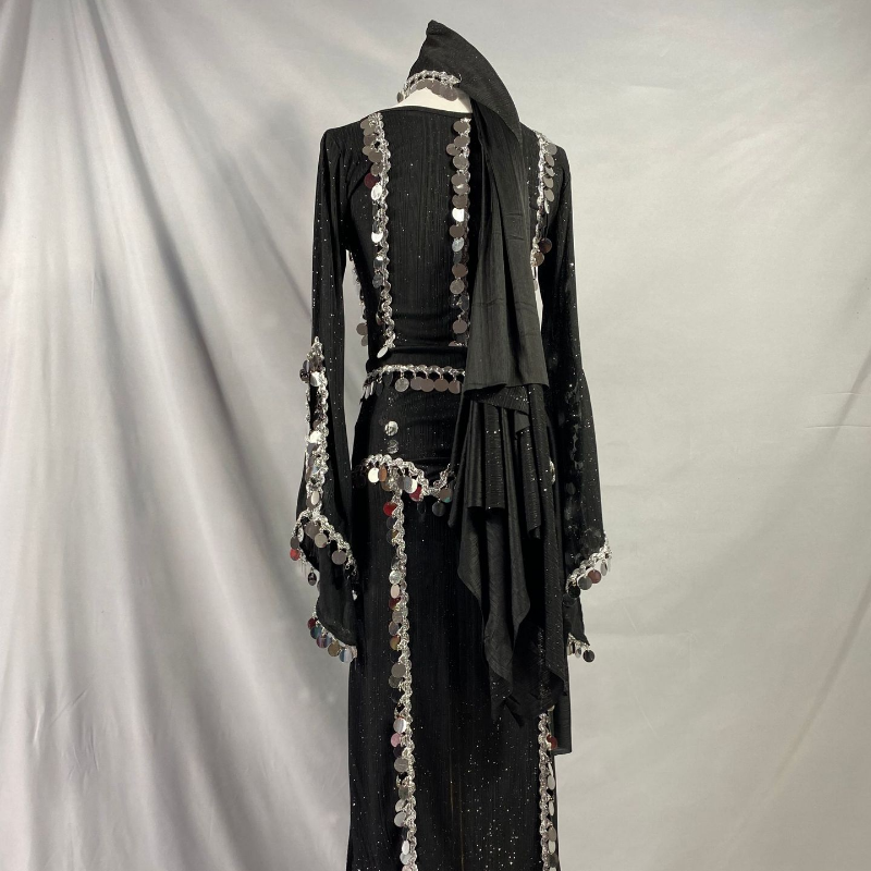 Ensemble de olympiques de danse du ventre personnalisés pour femmes, robe de compétition de performance majeure, danse financière adulte, robes à paillettes