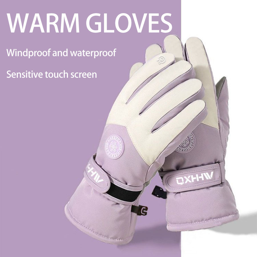 Gants de ski en peluche imperméables pour hommes et femmes, coupe-vent, chauds, réglables, cyclisme, moto, sports de plein air, isotCasual, hiver