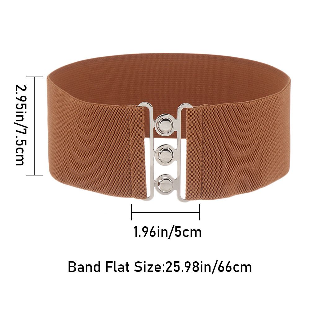 Femmes décontracté Stretch dames boucle en métal ceinture robe Cummerbands ceinture large ceinture élastique accessoire de mode