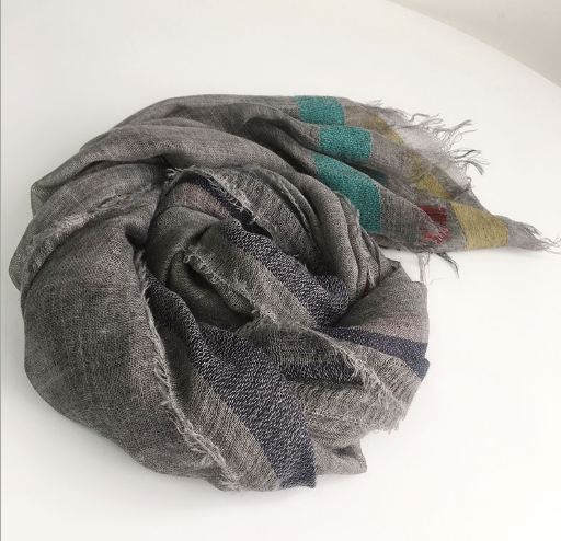 Écharpe fine en laine gris foncé pour femme, châle chaud et allongé, nouvelle mode automne et hiver