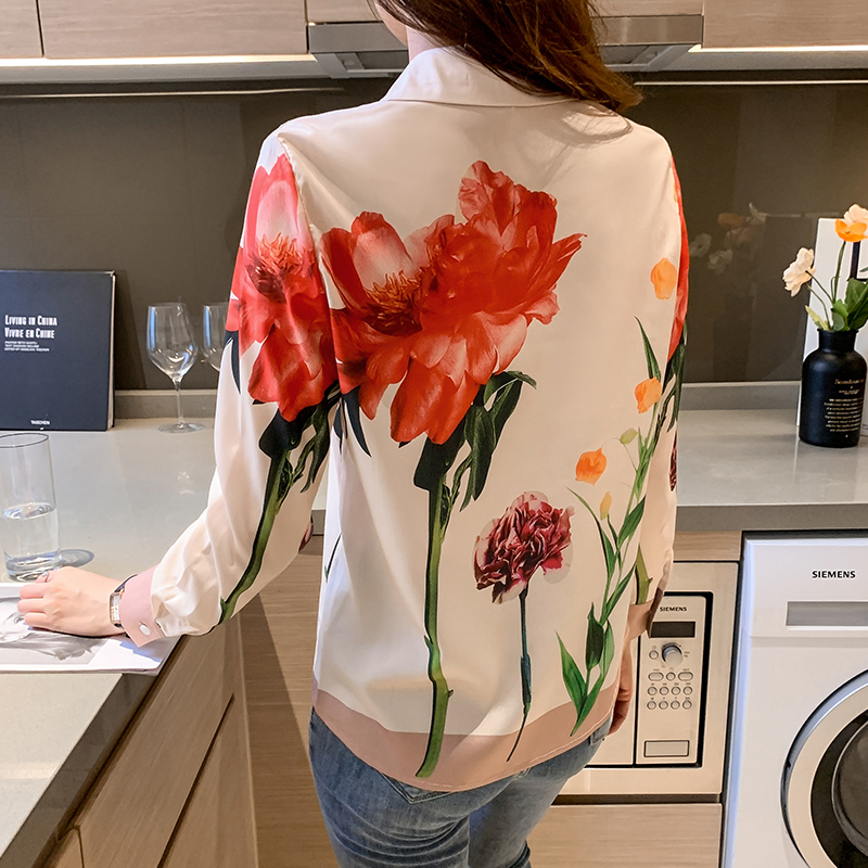 Mode dames chemises nouveau élégant femmes Blouses à manches longues boutonné hauts blusa mujer