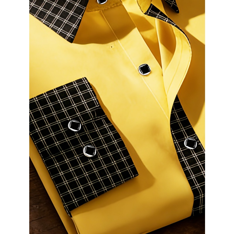 FGKKS hommes chemise arrivée mode Patchwork smoking haute rue à manches longues intelligent décontracté élastique homme affaires robe chemises